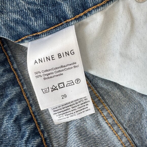 Anine Bing Blue Jean Shorts - Picture 8 of 9